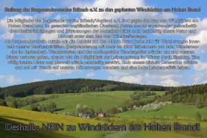 Stellung des Bergwandervereins Erlbach e.V. zu den geplanten Windrädern am Hohen Brand